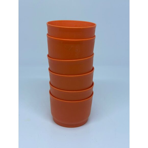 Vintage Tupperware Orange Snack Containers 2"x3" Set of 6 Bowls (No Lids) - Picture 8 of 8